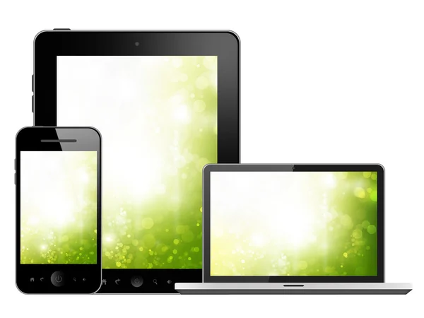 Tablet pc, notebook and mobile phone — Stock Photo, Image