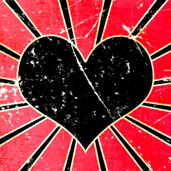 Grunge oscuro negro fondo del corazón —  Fotos de Stock