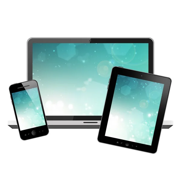 Notebook, Tablet-PC und Handy — Stockfoto