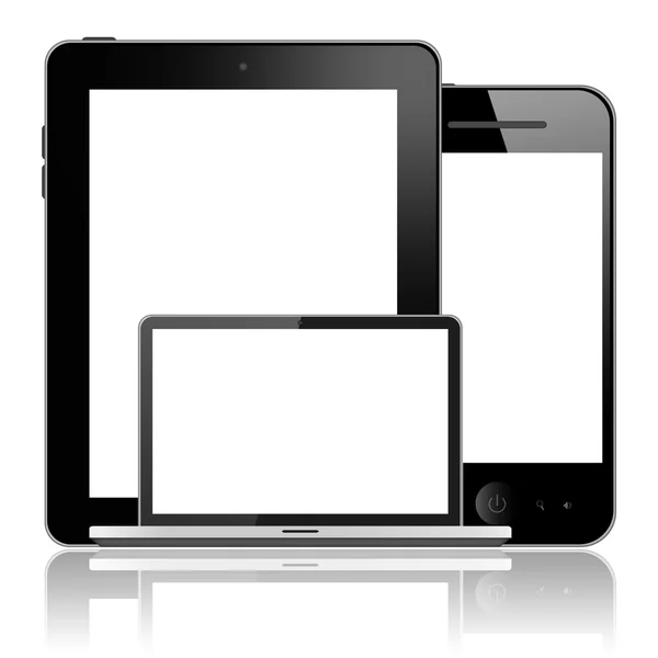 Notebook, tablet pc és mobil telefon — Stock Fotó