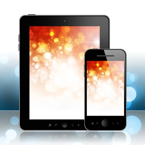 Tablet PC und Handy — Stockfoto