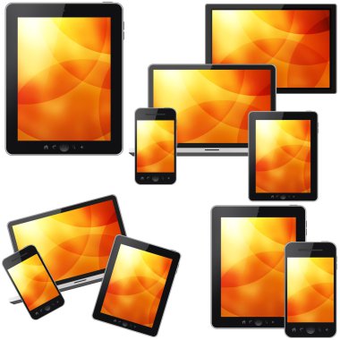 tablet pc, cep telefonu, dizüstü bilgisayar ve bilgisayar