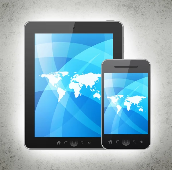 Tablet PC and cell phone — Stock Photo, Image