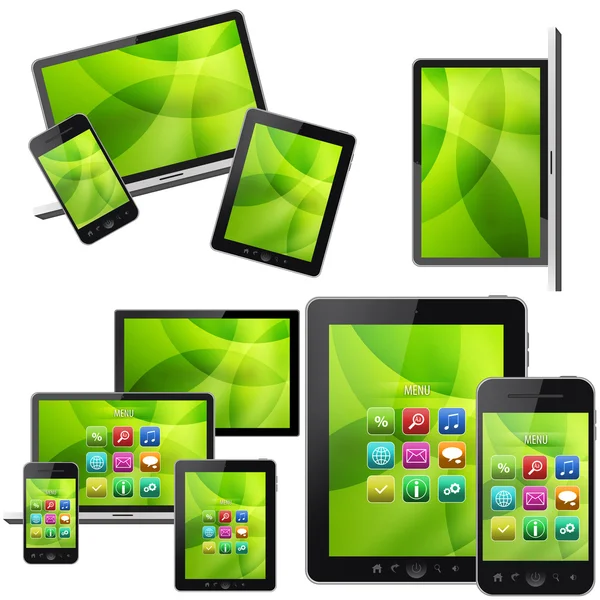 Tablet pc, telefono cellulare, notebook e computer — Foto Stock