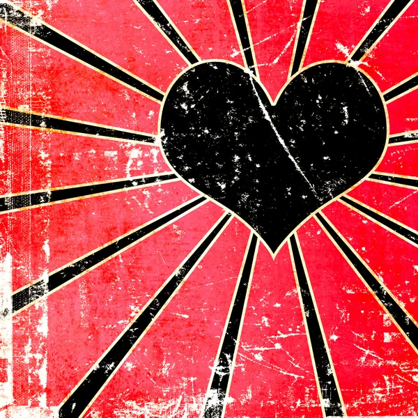 Grunge black heart background — Stock Photo, Image