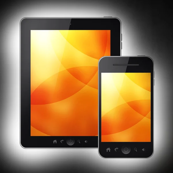 Pc tablet e telefono cellulare — Foto Stock