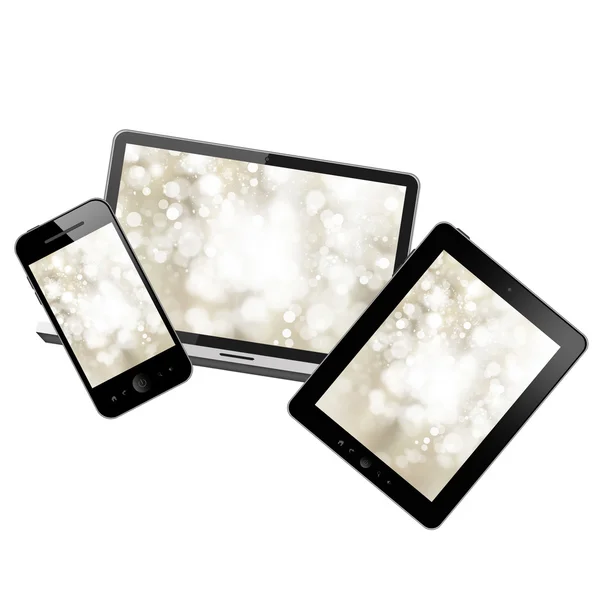 Notebook, tablet pc and mobile phone — Stock Photo, Image