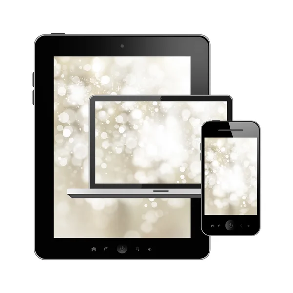 Notebook, tablet pc e telefono cellulare — Foto Stock