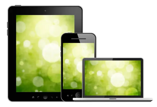 Notebook, tablet pc e telefono cellulare — Foto Stock