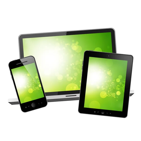 Notebook, tablet pc and mobile phone — Stock Photo, Image