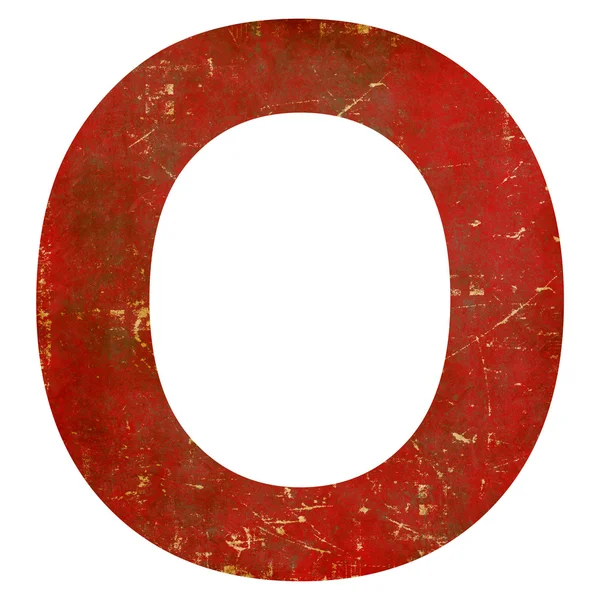 Grunge lettre rouge isolé sur fond blanc — Photo