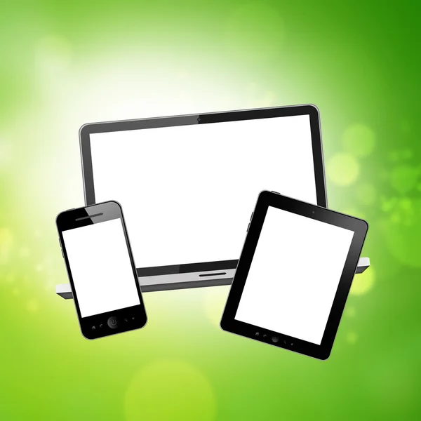 Notebook, tablet pc ve cep telefonu — Stok fotoğraf