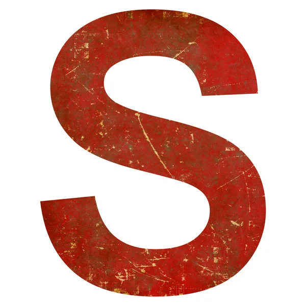 Grunge lettera rossa isolata su sfondo bianco — Foto Stock