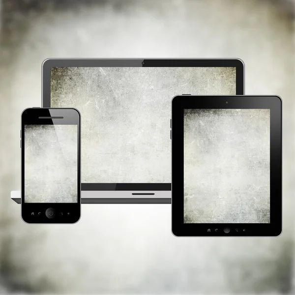 Notebook, tablet pc e telefono cellulare — Foto Stock