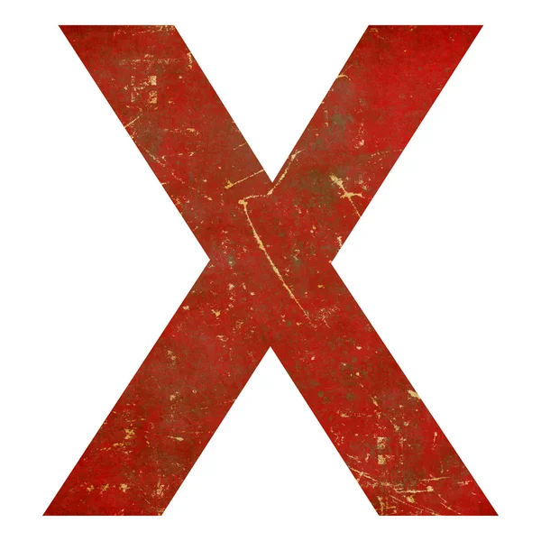 Grunge lettera rossa isolata su sfondo bianco — Foto Stock