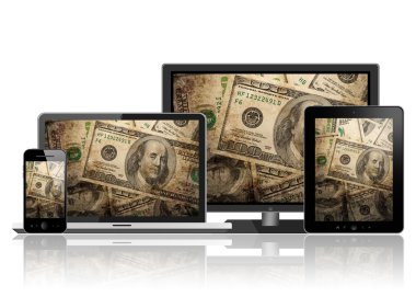 tablet pc, cep telefonu, dizüstü bilgisayar ve hd tv