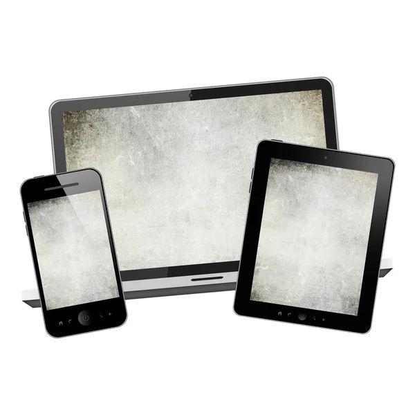 Notebook, tablet pc e telefone móvel — Fotografia de Stock