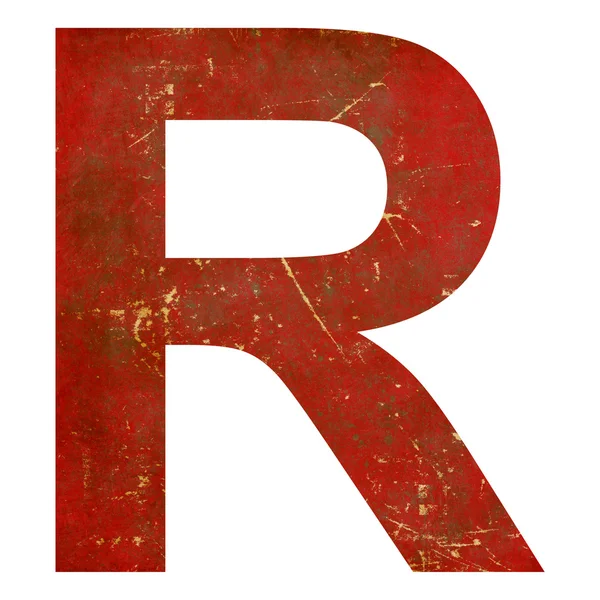 Grunge carta vermelha isolada no fundo branco — Fotografia de Stock