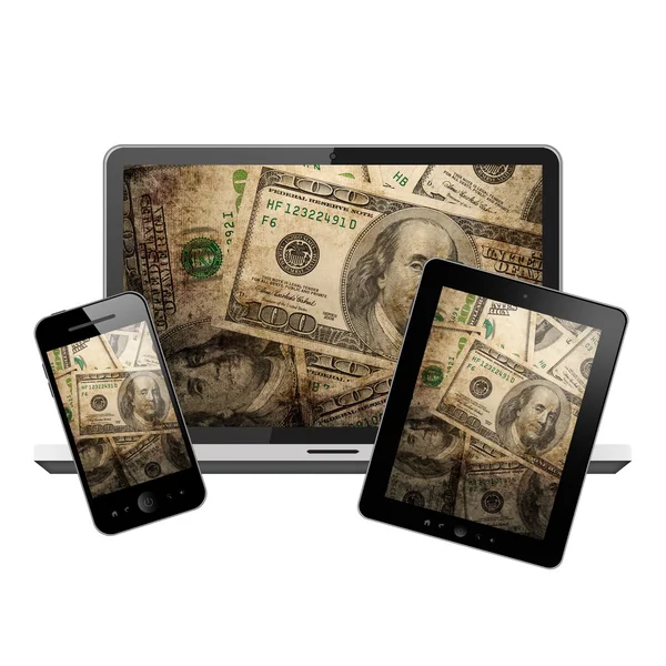 Tablet-PC, Handy und Notebook — Stockfoto