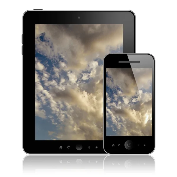 Tablet PC und Handy — Stockfoto