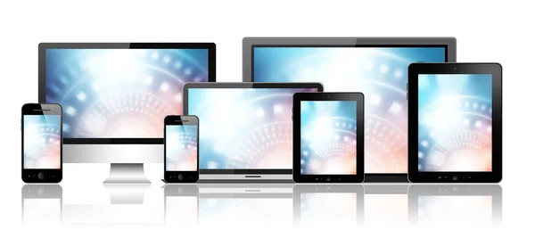 Tablet pc, mobile phone and different digital devices — Stock Photo, Image