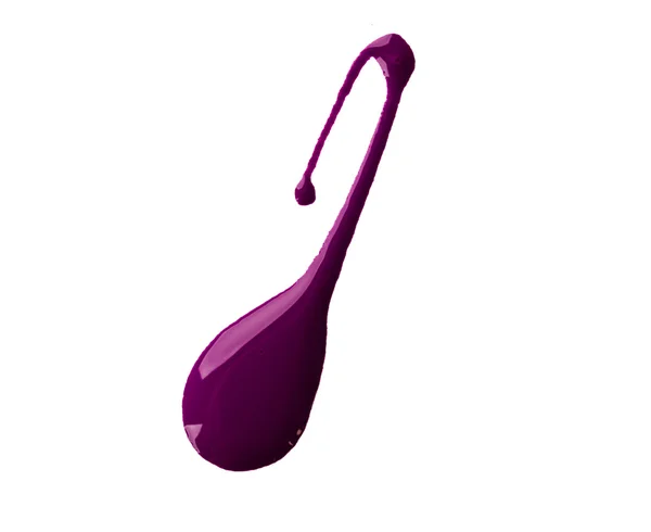 Manchas de esmalte de uñas púrpura sobre fondo blanco —  Fotos de Stock