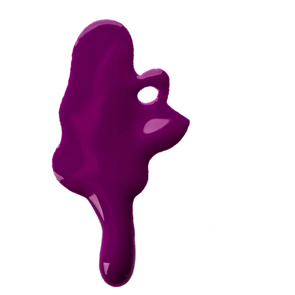 Пурпурный лак для ногтей на белом фоне — стоковое фото
