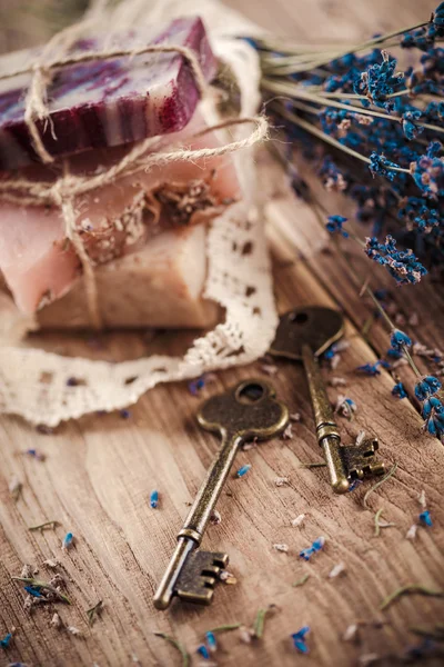 Vintage spa with lavender — Stock Photo, Image