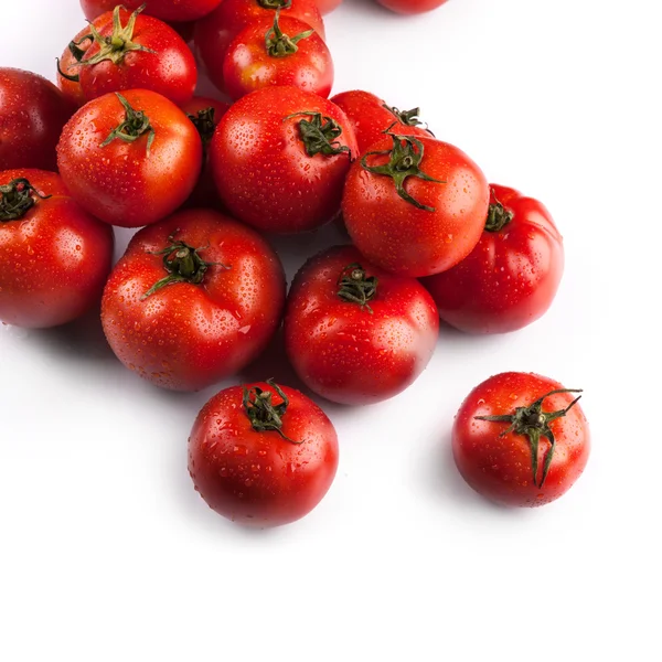 Tomates frescos com gotas de água — Fotografia de Stock