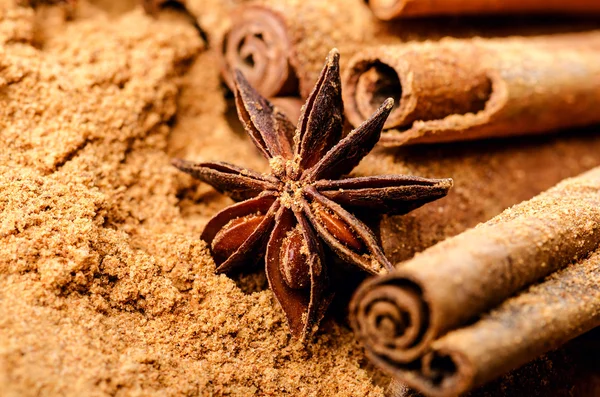 Cinnamon and anise — Stock Photo, Image