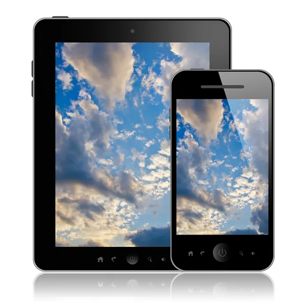 Tablet PC und Handy — Stockfoto