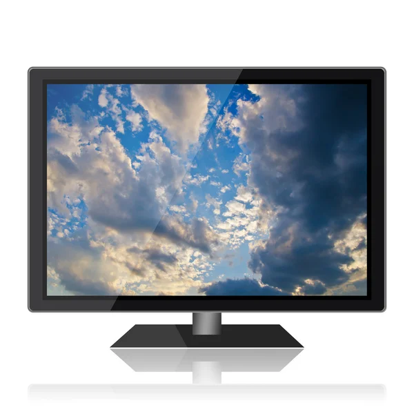 Computer over sky background — Stock Photo, Image