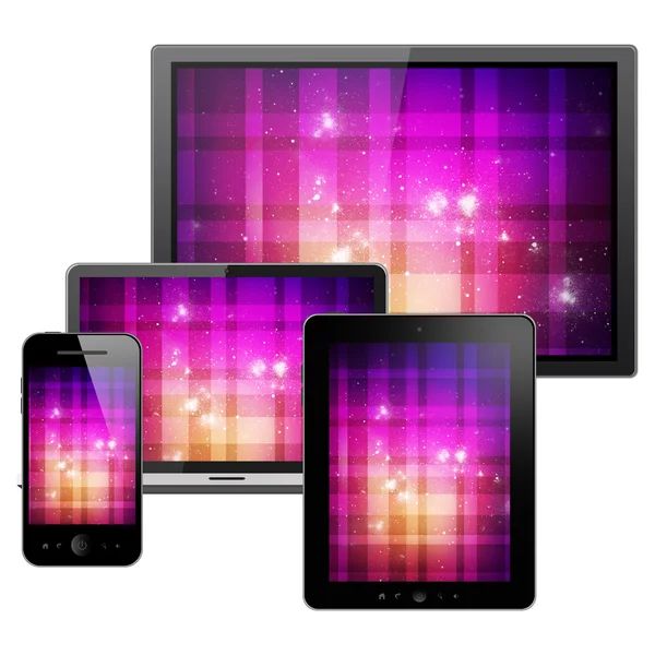 Tablet pc, telefono cellulare e laptop — Foto Stock