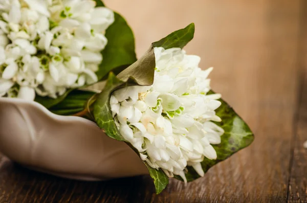 Flores blancas sobre fondo vintage — Foto de Stock