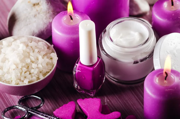 Purple spa still life — Stock Photo, Image