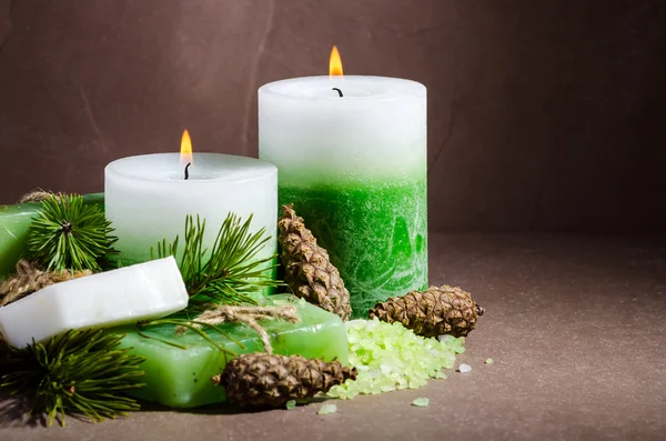 Svíčky a mýdla — Stock fotografie
