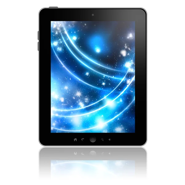 Tablet pc with abstract picture on screen — Stock Photo, Image