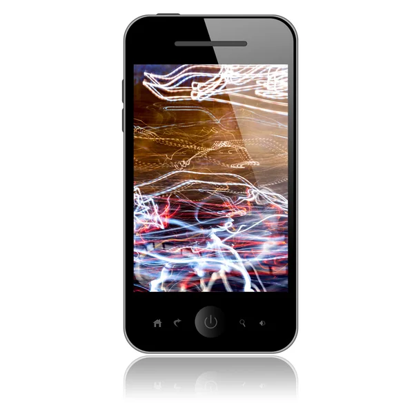 Mobile phone with colored screen — Stock Photo, Image