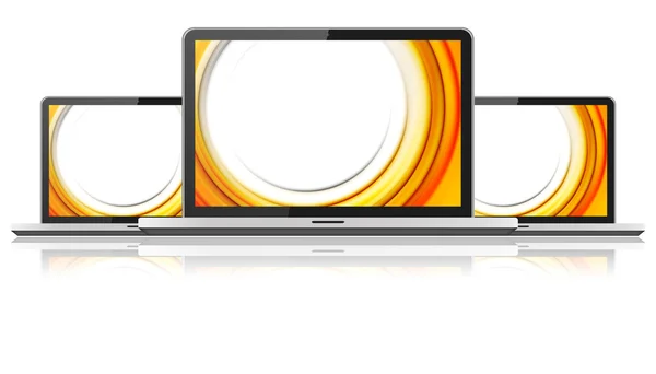 Laptop met gekleurde scherm — Stockfoto