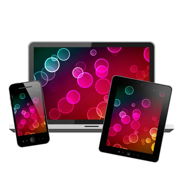Notebook, tablet pc and mobile phone — Stock Photo, Image