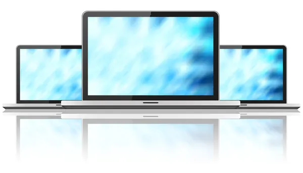 Laptop with colored screen — Stock Photo, Image
