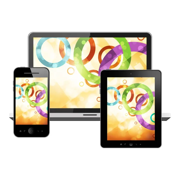 Notebook, tablet pc and mobile phone — Zdjęcie stockowe