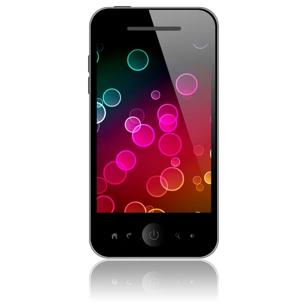 Mobile phone with colored screen — Stock Photo, Image