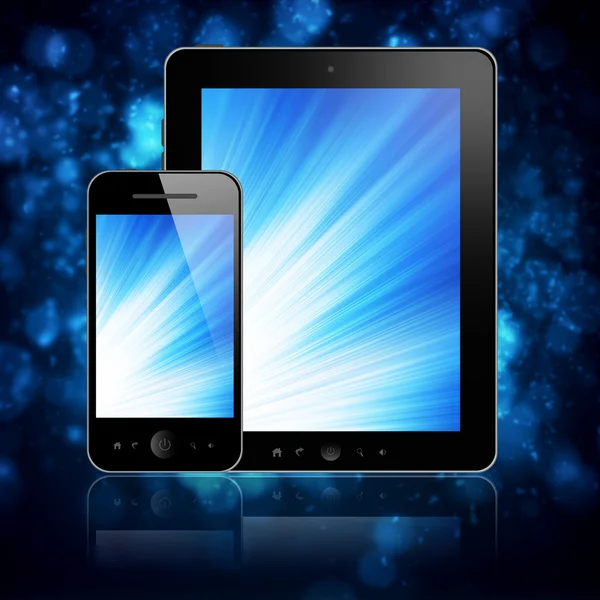 Tabletta pc és mobiltelefon — Stock Fotó