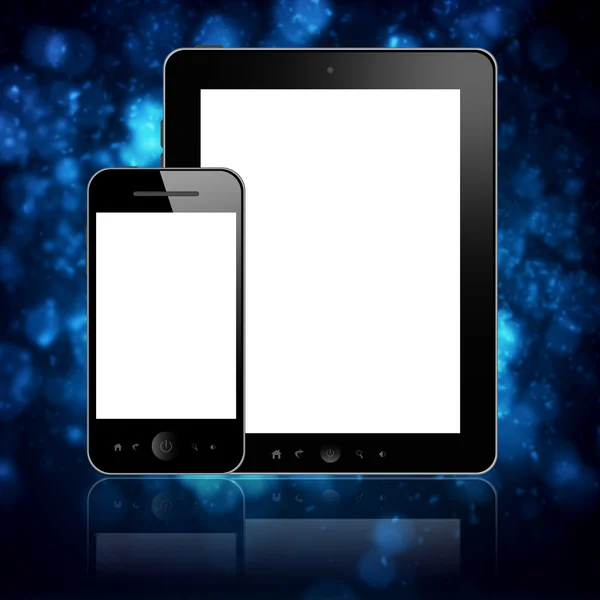 Tablet en mobiele telefoon — Stockfoto