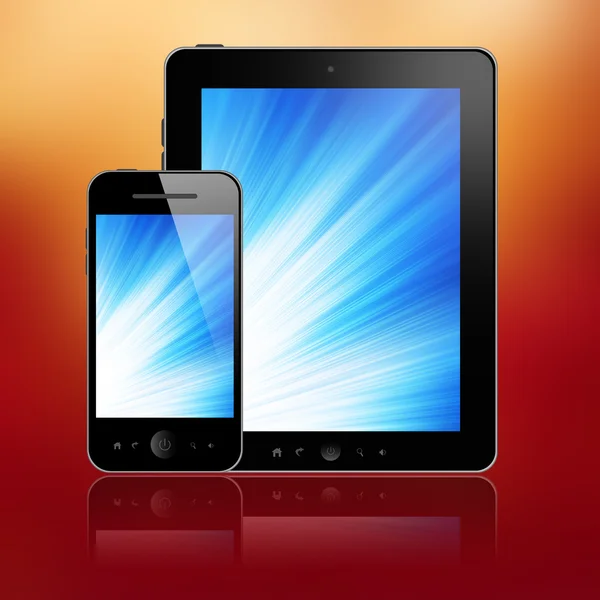 Pc tablet e telefono cellulare — Foto Stock