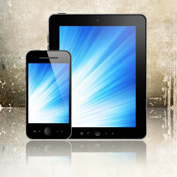 Pc tablet e telefono cellulare — Foto Stock