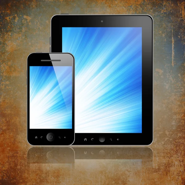 Pc tablet e telefono cellulare — Foto Stock