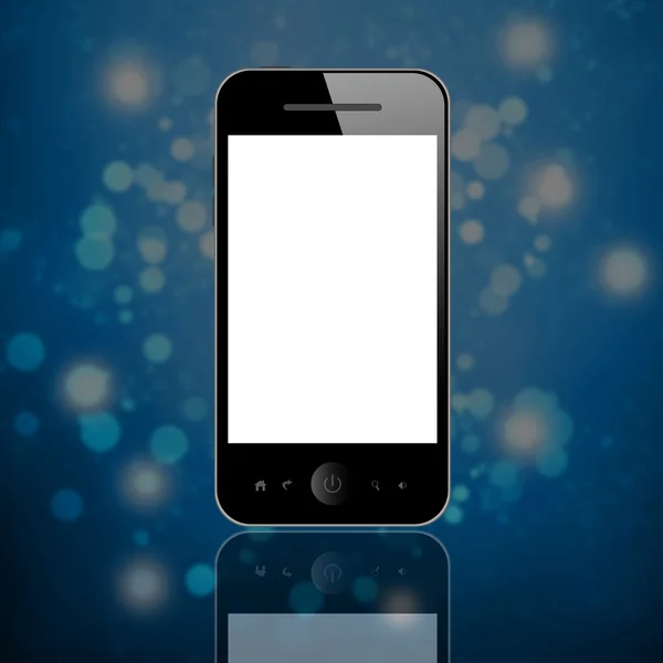 Mobiltelefon på blå — Stockfoto