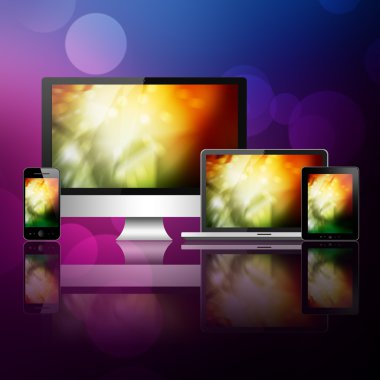 cep telefonu, tablet pc, dizüstü bilgisayar ve bilgisayar